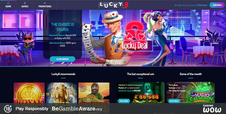 Lucky8 Casino Lobby