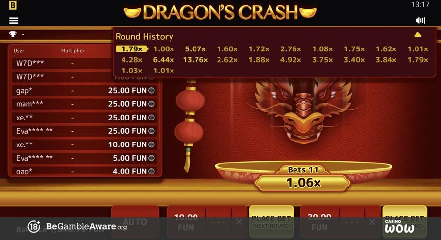 Dragon's Crash Round History
