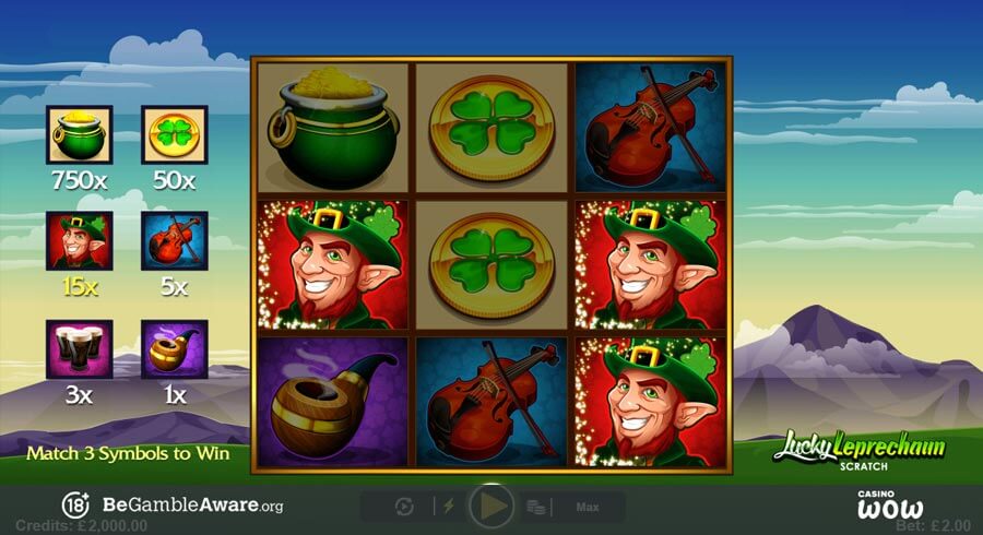 Lucky Leprechaun Scratch Matching Symbols Leprechaun