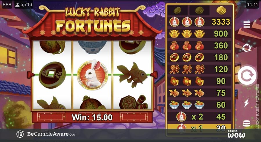 Lucky Rabbit Fortunes Small Win