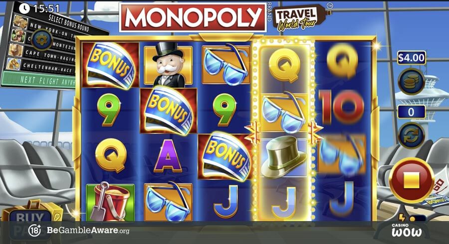 Monopoly Travel World Tour Bonus Feature