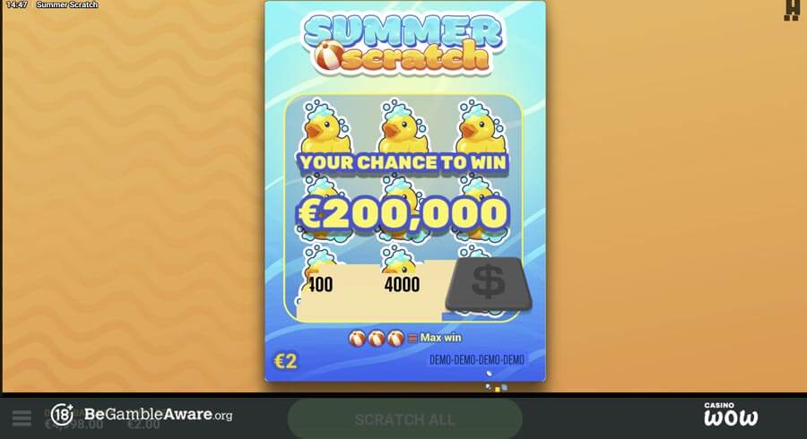 Summer Scratch Gameplay