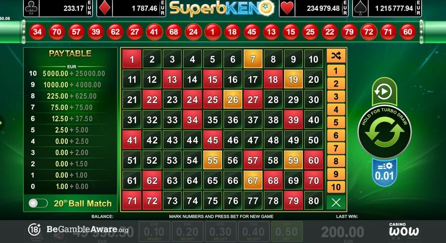 Superb Keno Win