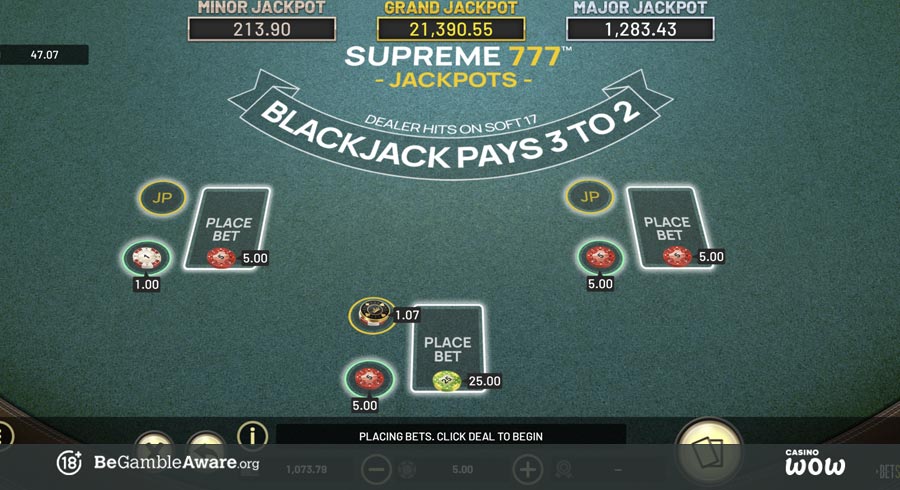 Supreme 777 Jackpots Special Feature