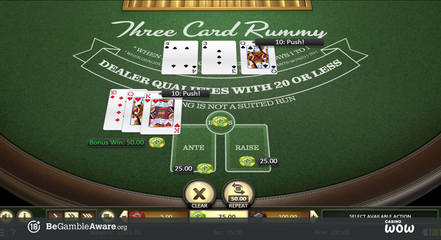 Three Card Rummy Bonus Feature