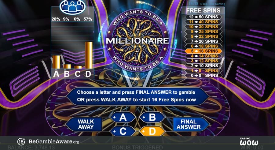 Who Wants To Be A Millionaire Bonus Feature