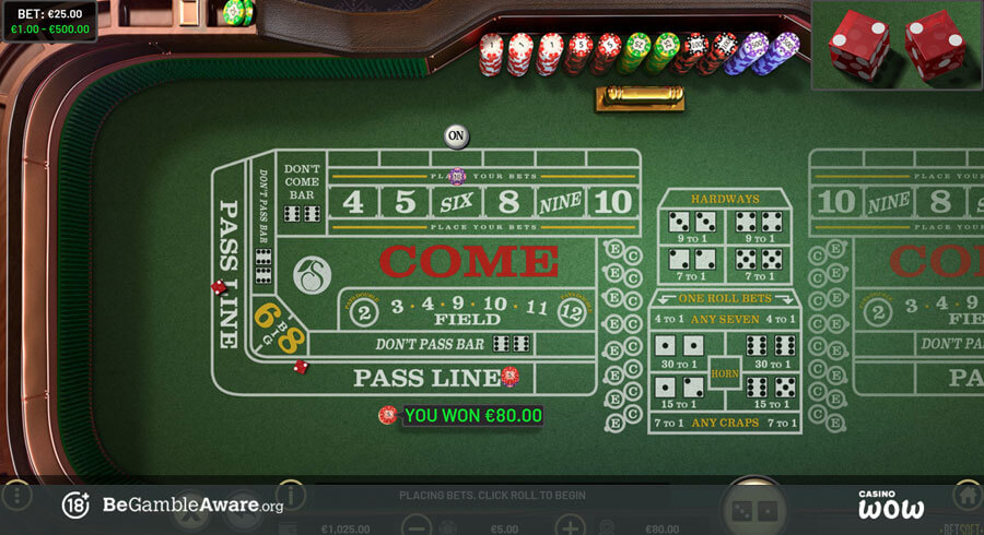 BetSoft Craps Big Win