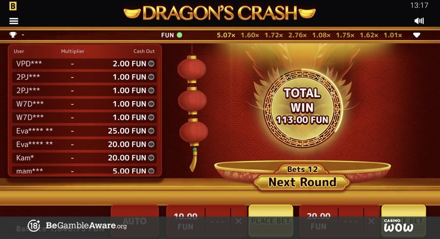 Dragon's Crash Big Win