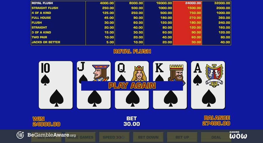 Game King Video Poker Big Win