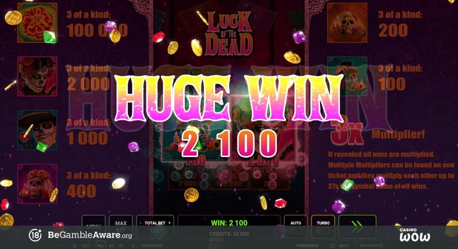 Luck of the Dead Scratch Big Win