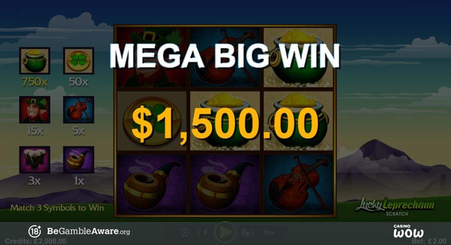 Lucky Leprechaun Scratch Big Win