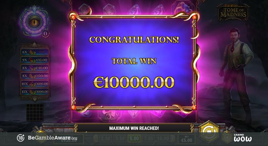 Rich Wilde and the Tome of Madness Big Win