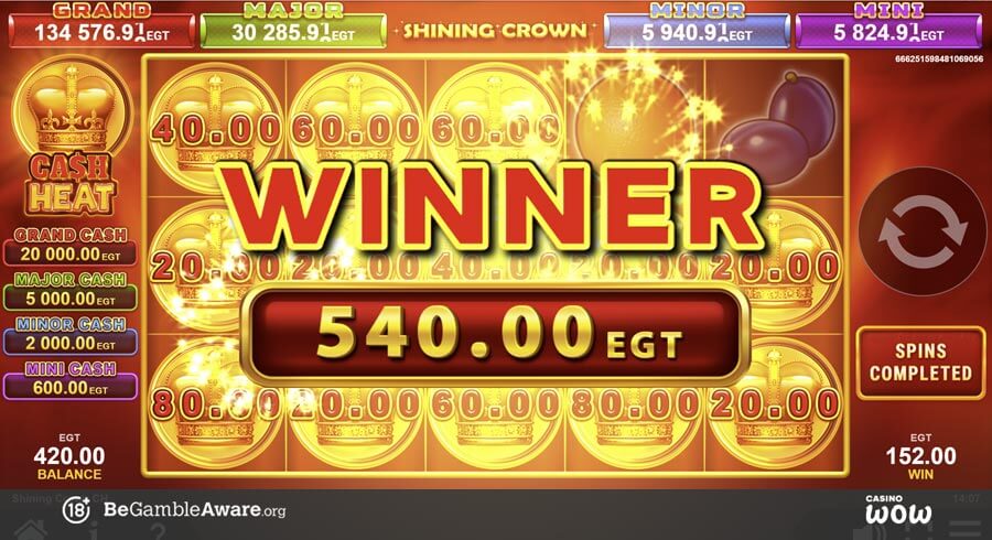Shining Crown Cash Heat Big Win