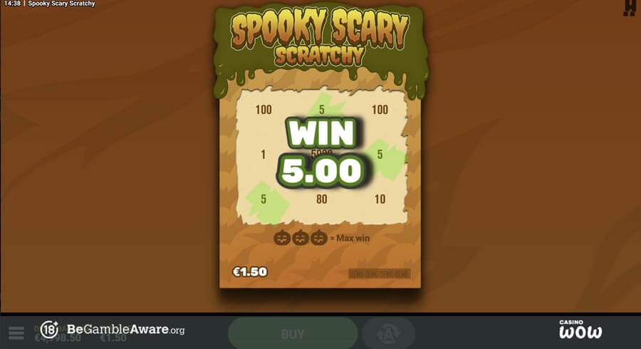 Spooky Scary Scratchy Win