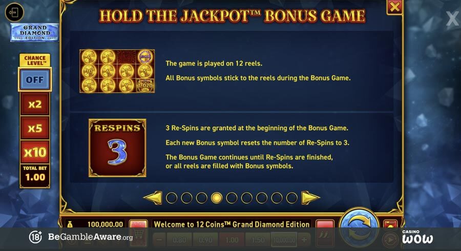 12 Coins™ Grand Diamond Edition Paytable