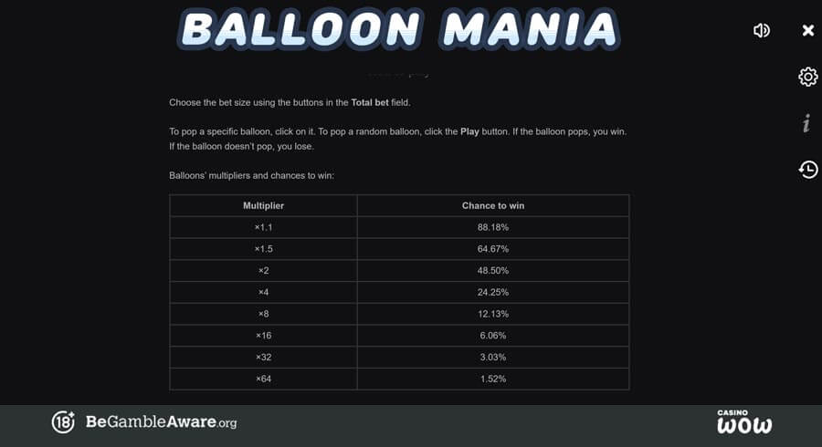 Balloon Mania Rules