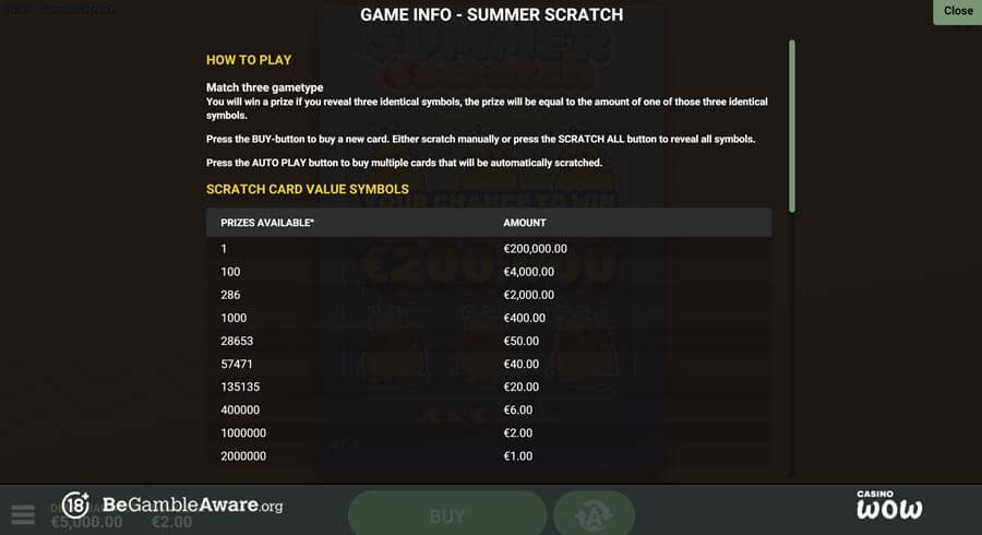 Summer Scratch Rules