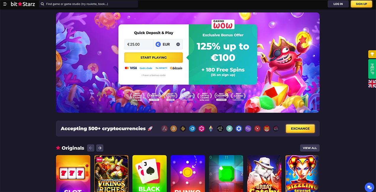 Exclusive BitStarz casino bonus only at CasinoWow