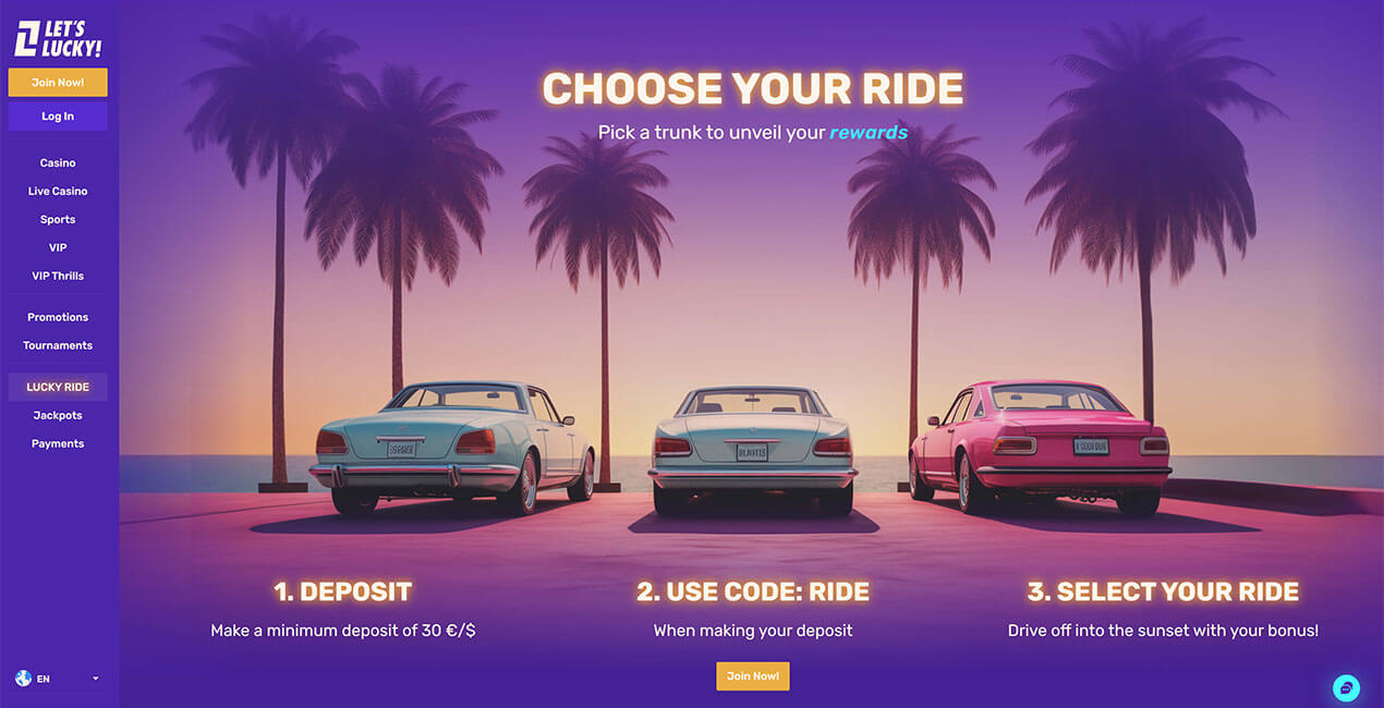 Lucky Ride at Let's Lucky casino