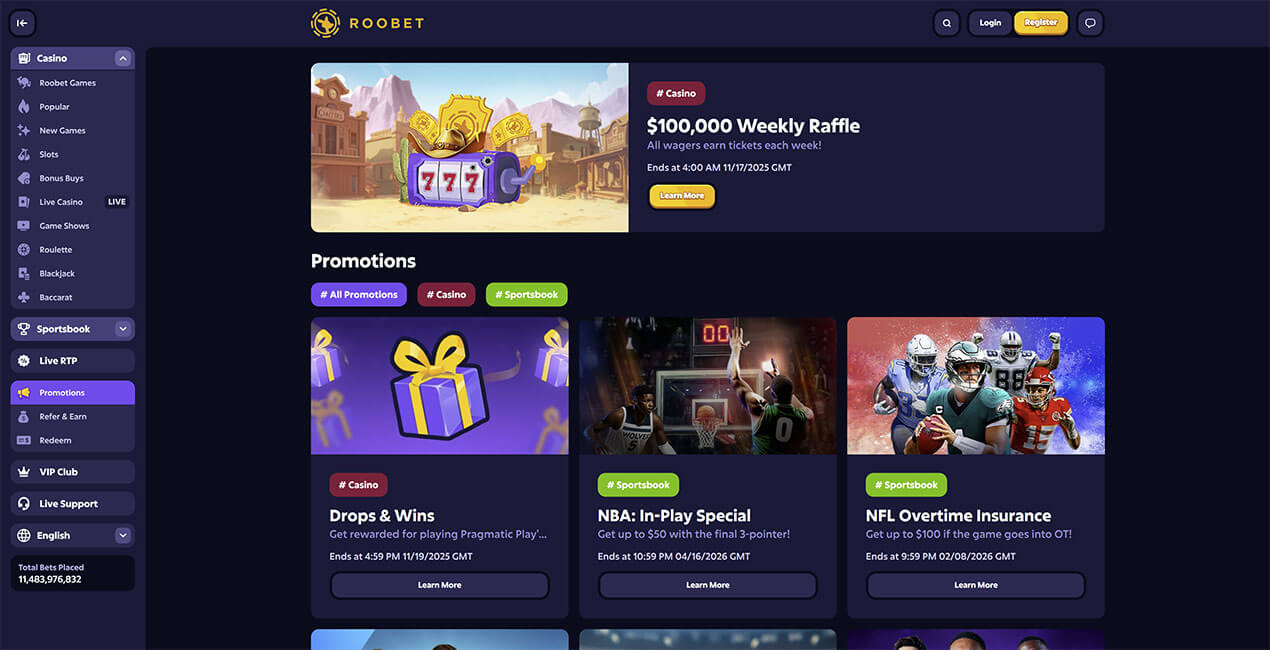 Roobet casino promotions