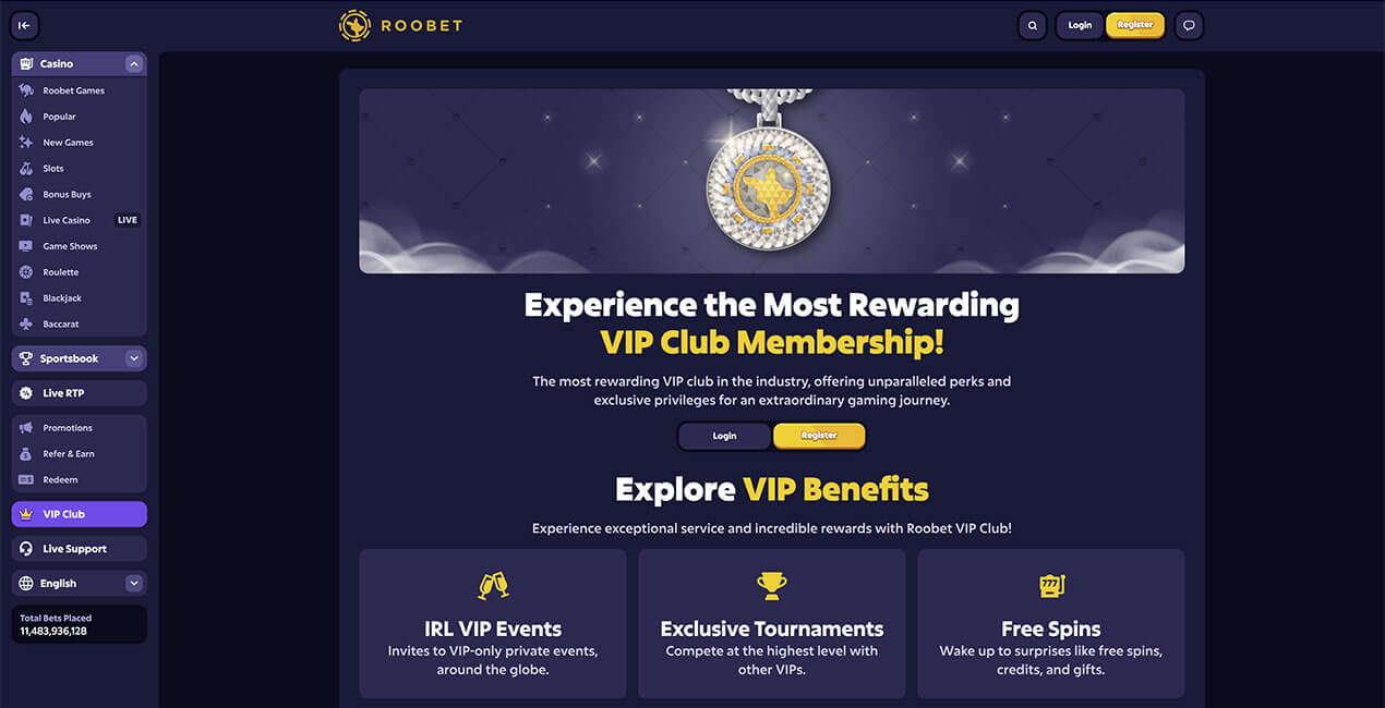 Roobet casino VIP program