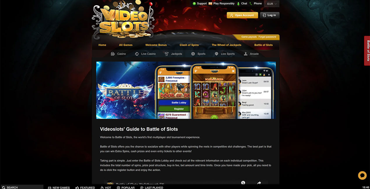 Battle of Slots at Videoslots casino