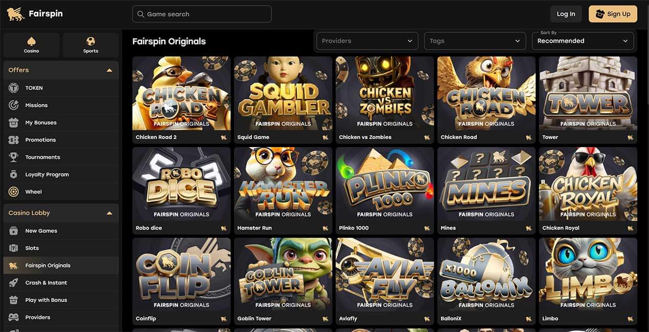 Fairspin casino Original games