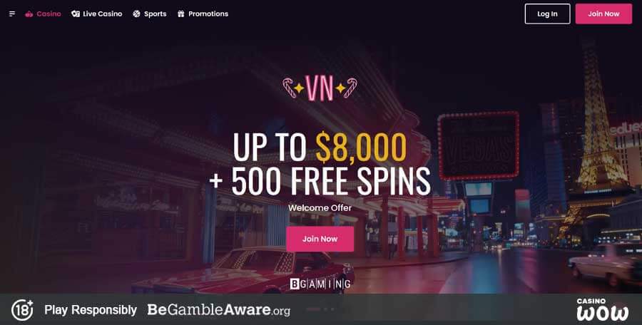 Review: VegasNow Casino für Spieler aus Deutschland