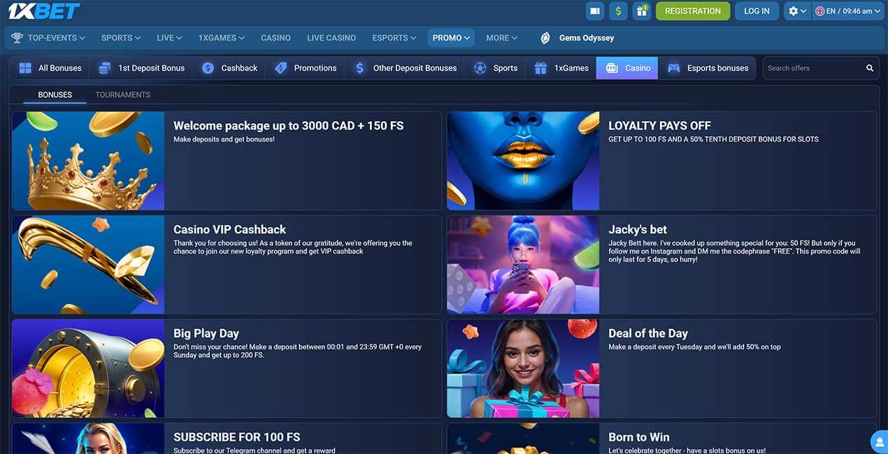 1xBet casino Promos