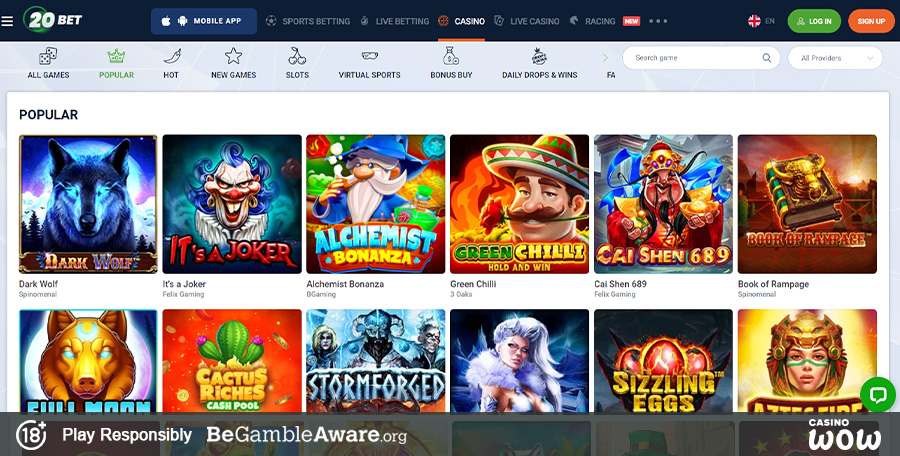 20BET Casino Games