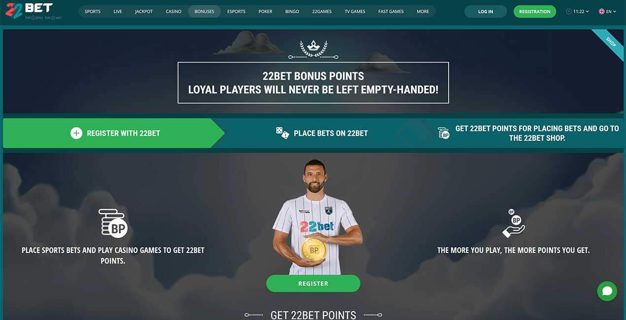 Bonus Shop at 22Bet casino