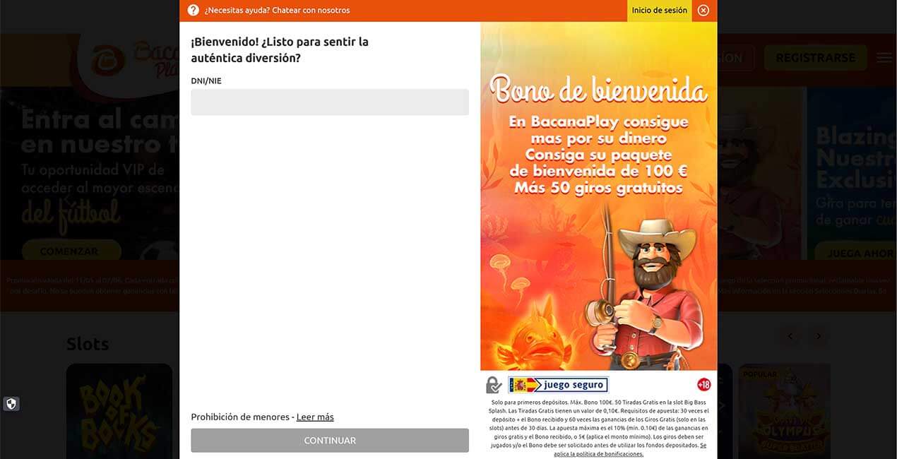 Register at Bacana Play casino