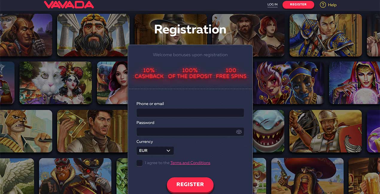 Vavada casino registration