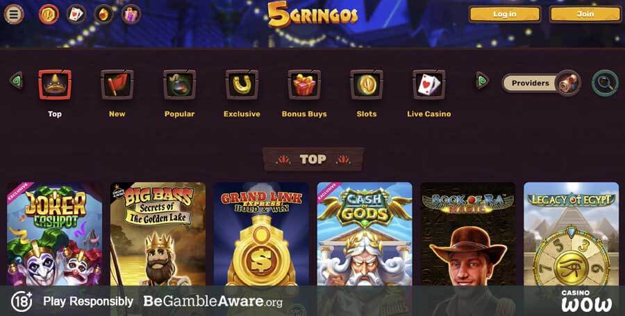 5Gringos Casino Games