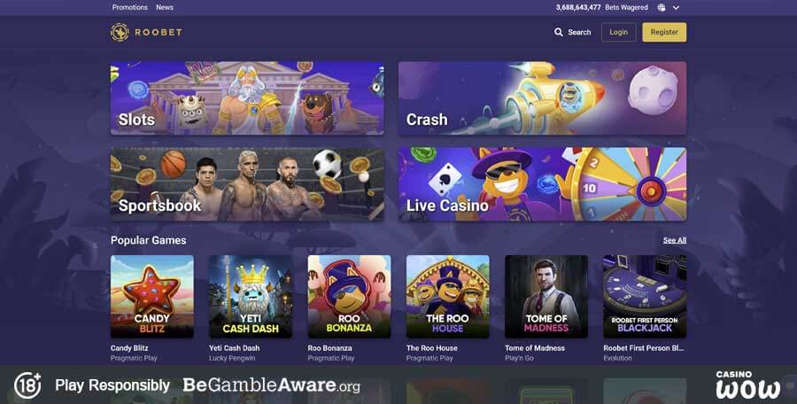 Roobet Casino Lobby