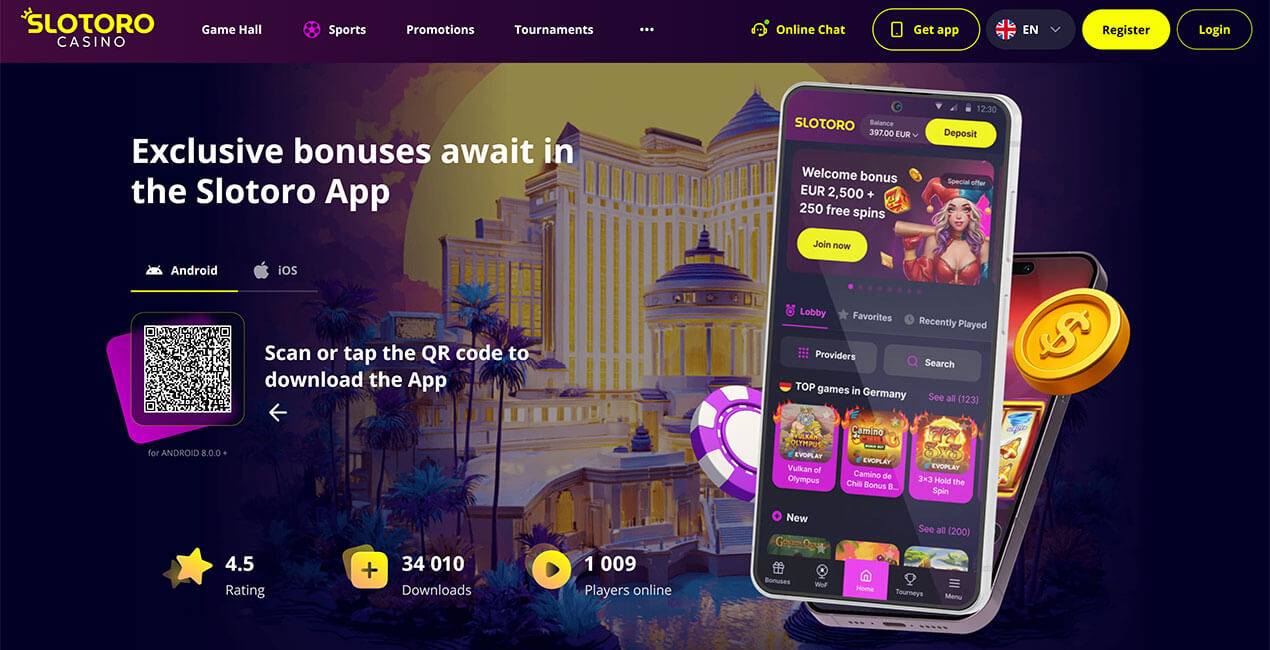 Slotoro casino mobile app