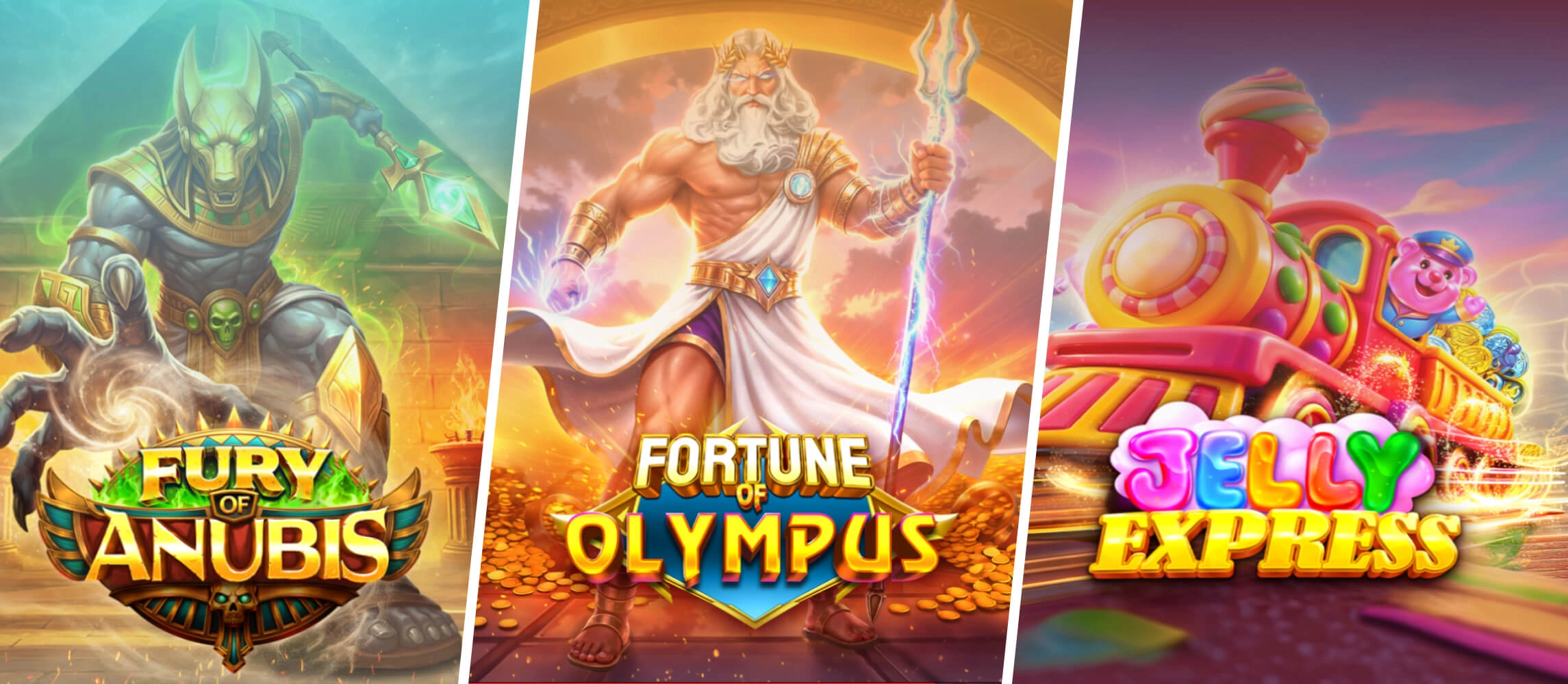 Fury of Anubis, Gates of Olympus, and Jelly Express
