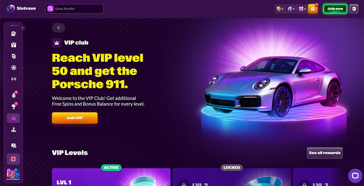 VIP Club at Slotrave casino
