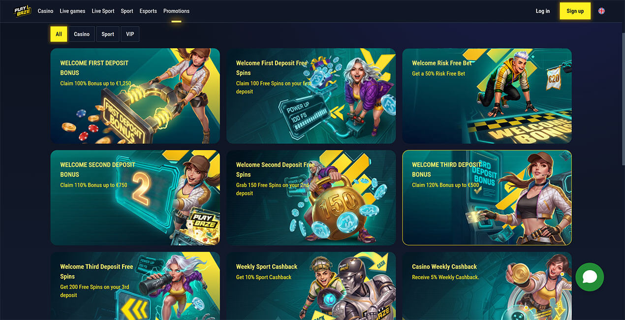 Promos & Bonuses at Playbaze casino