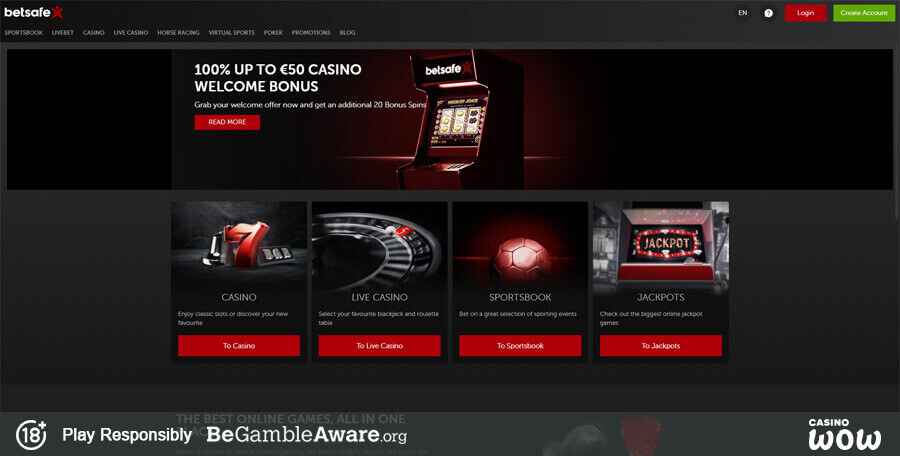 Betsafe Casino Lobby