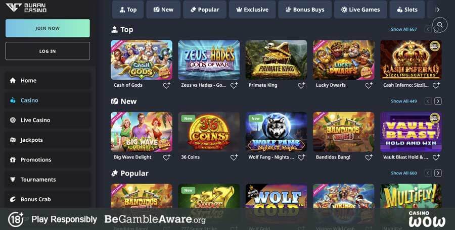 Buran Casino Games