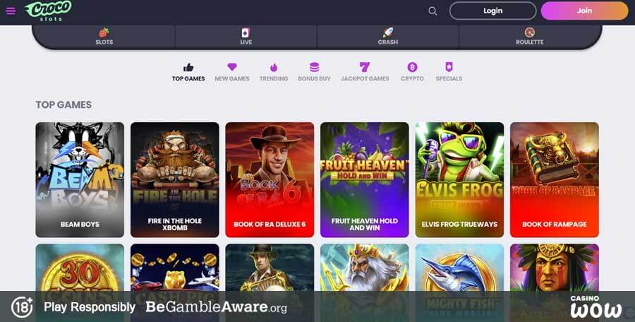 CrocoSlots Casino Games