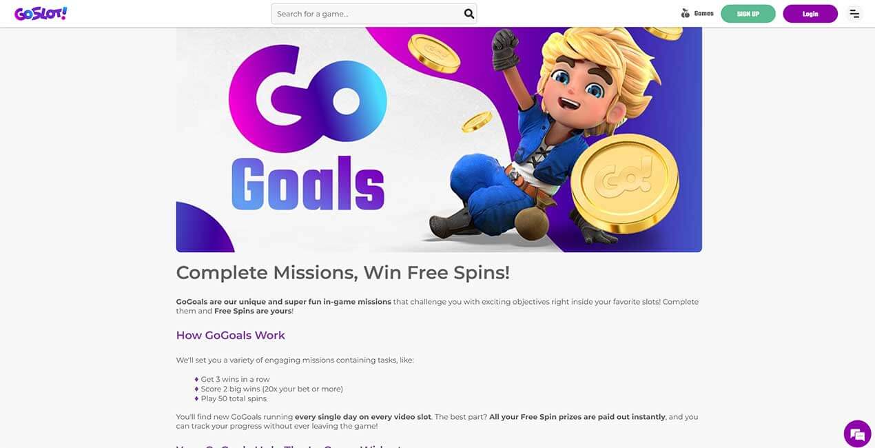 GoGoals promo at GoSlot casino