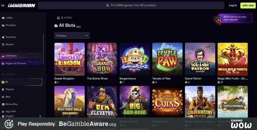 Immerion Casino Games