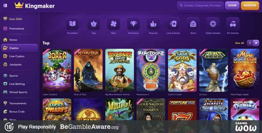 Kingmaker Casino Games