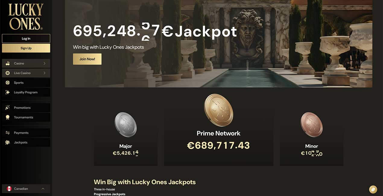 Lucky Ones casino Jackpots promo