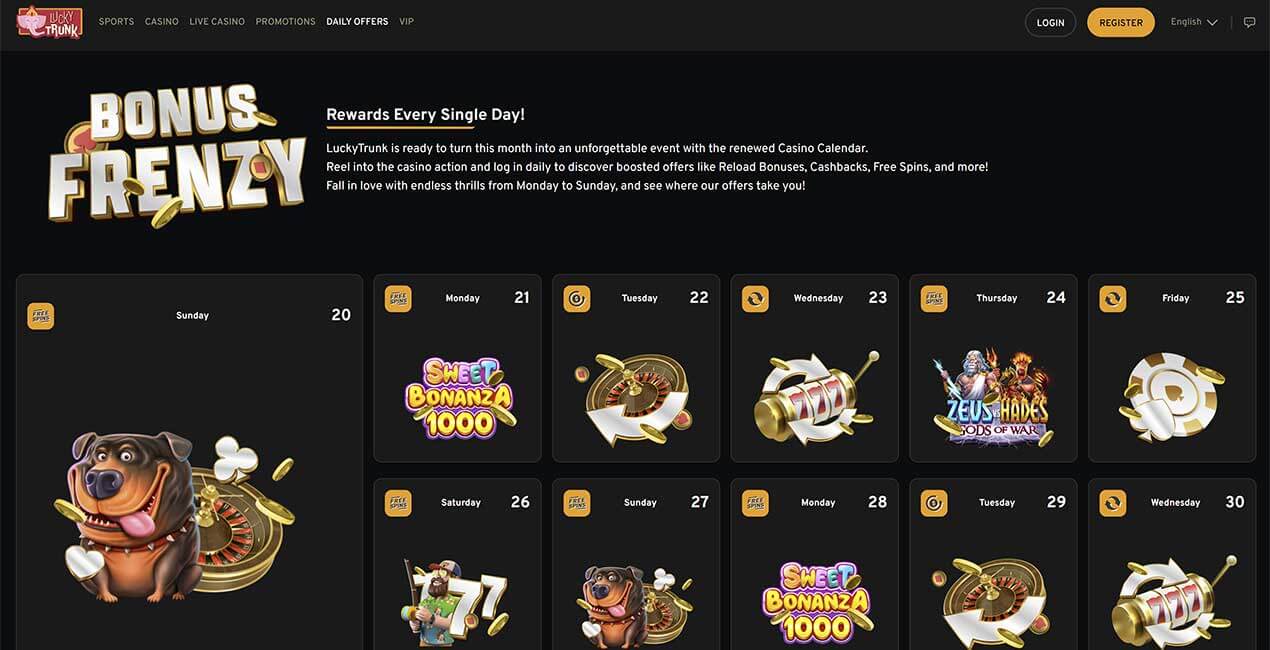 Lucky Trunk casino Bonus Frenzy