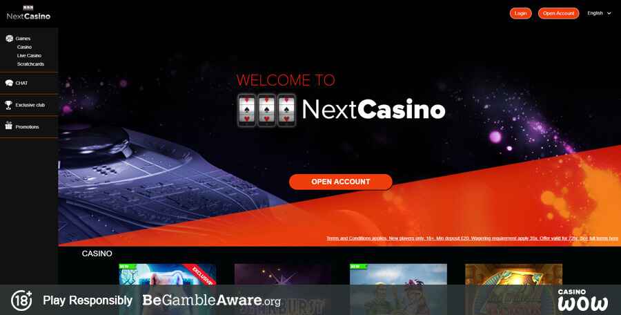 NextCasino Lobby