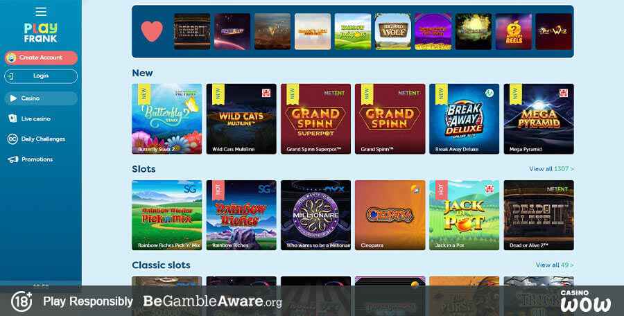 PlayFrank Casino Games