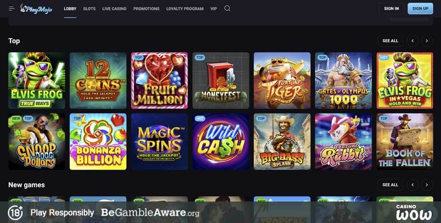 PlayMojo  Casino Games